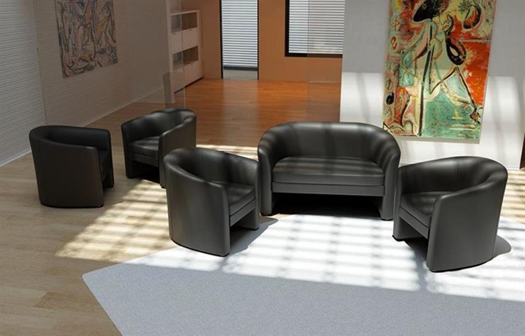 Офисный диван 2-местный Крон, экокожа в Шадринске - изображение 1
